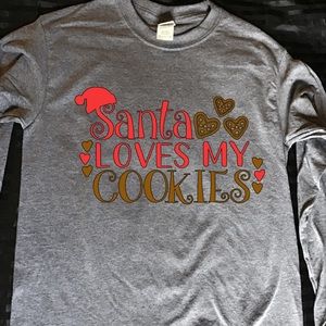 Hand made vinyl print Santa cookies Men